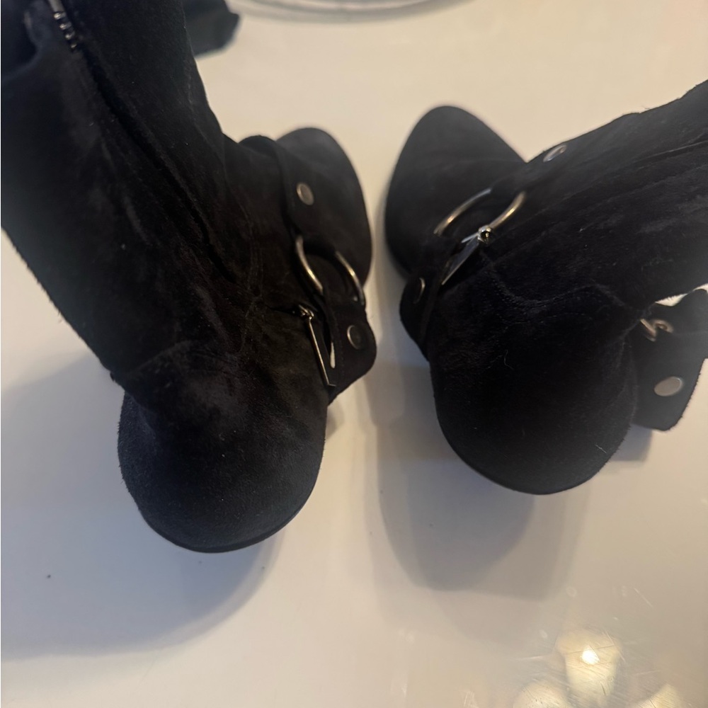 Saint Laurent “Blake” Black Suede Harness Ankle Boots Women’s EU 40 (US 9.5–10) - Picture 12 of 15